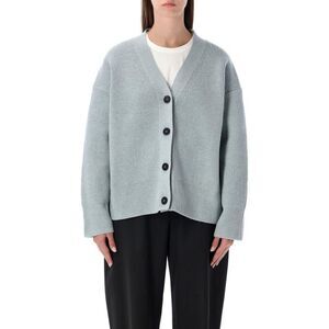 STUDIO NICHOLSON V-Neck Button-Up Cardigan Women MIST LIGHT BLUE Sweaters &
